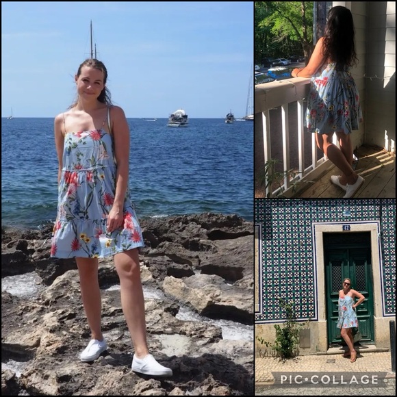 Nicholas Pastel Blue Floral Print Babydoll Mini Dress - Picture 7 of 16